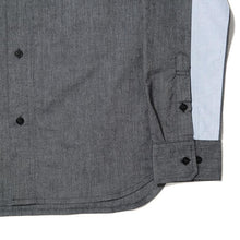 Load image into Gallery viewer, {ie Panel Sleeve Oxford Shirt Black / LT Blue

